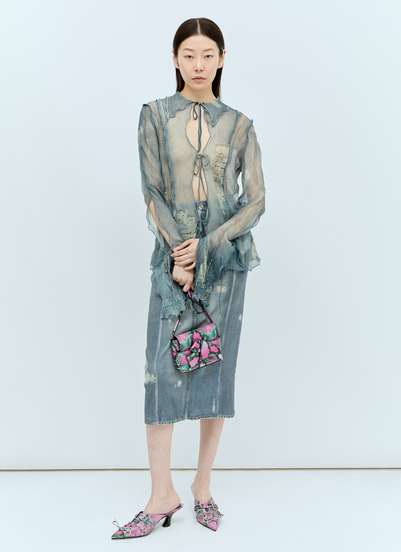 Acne Studios Snake Embossed Shoulder Bag outlook