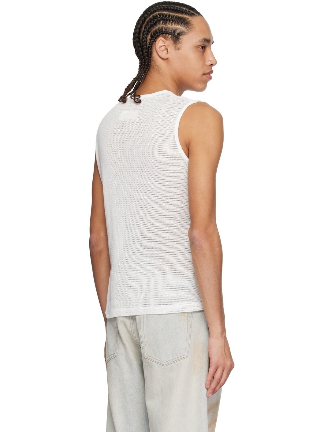 White V-Neck Tank Top - 3