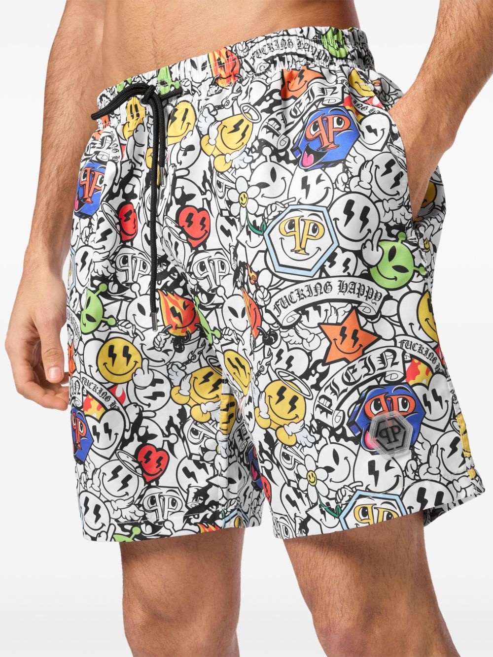 graphic-print swim shorts - 4