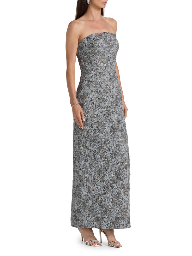 Women's Meredith Floral-Embroidered Maxi Dress - Silver Multi 4