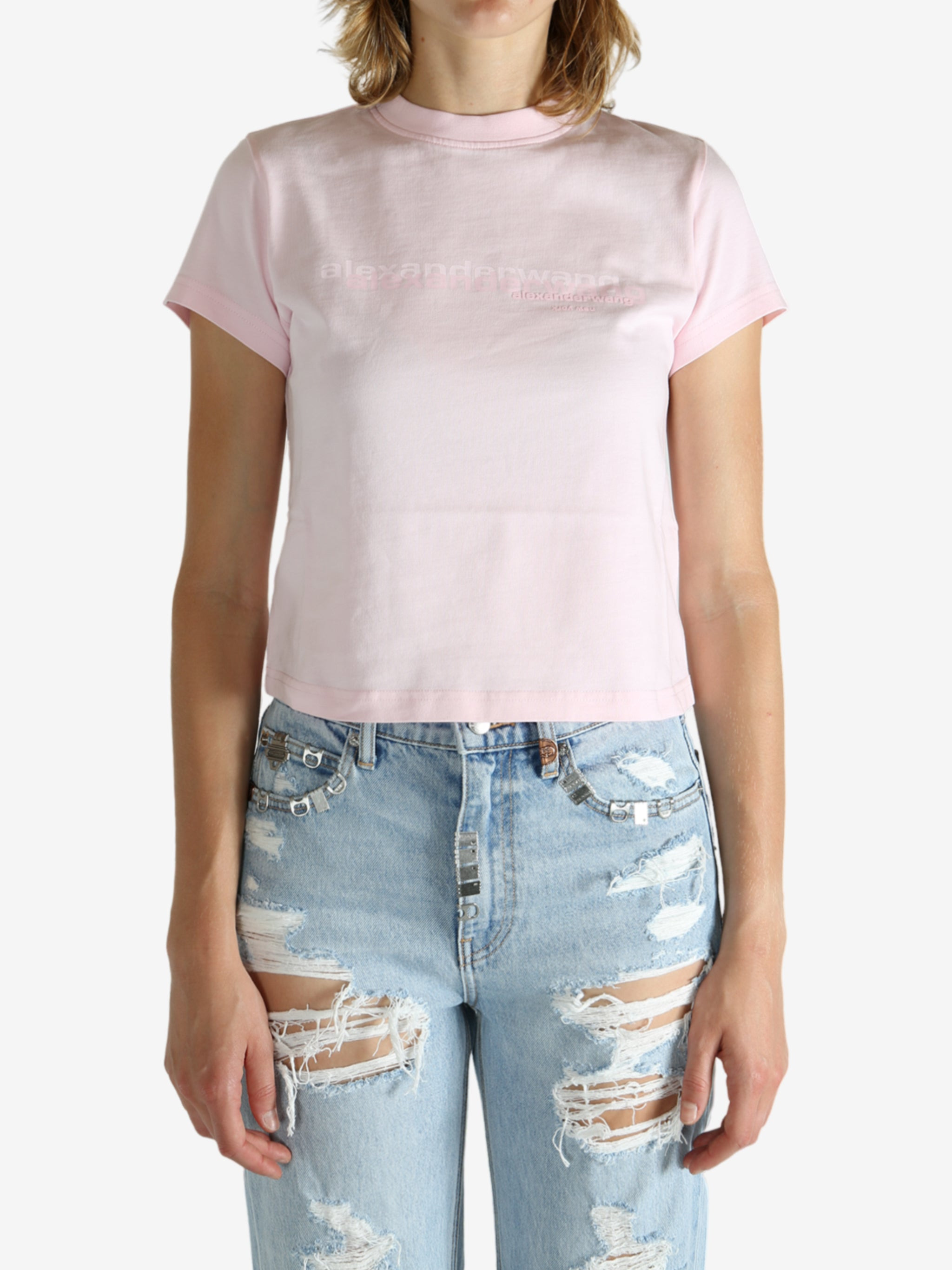 ALEXANDER WANG - Women Shrunken Tee - 1