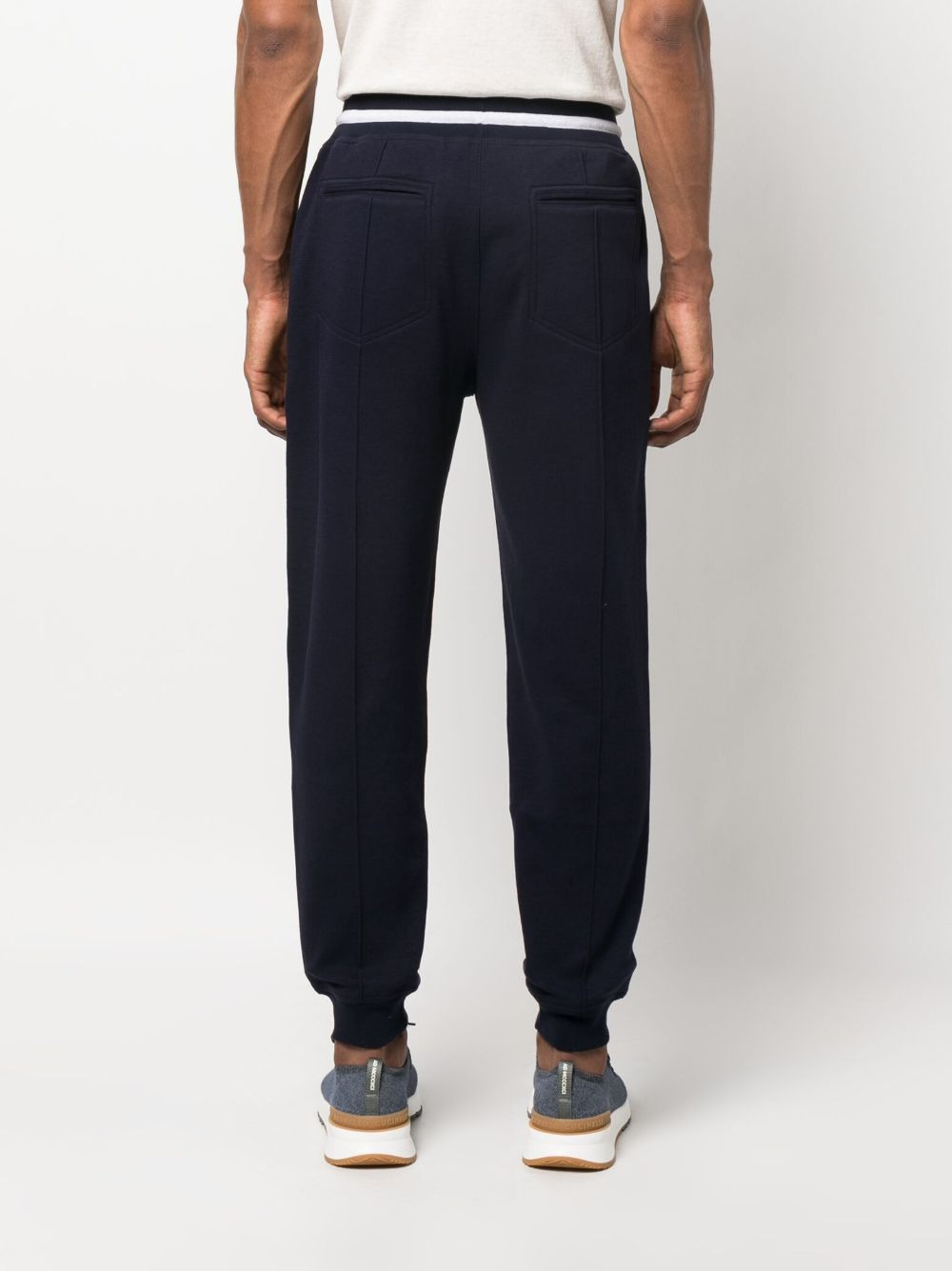 drawstring cotton track pants - 4