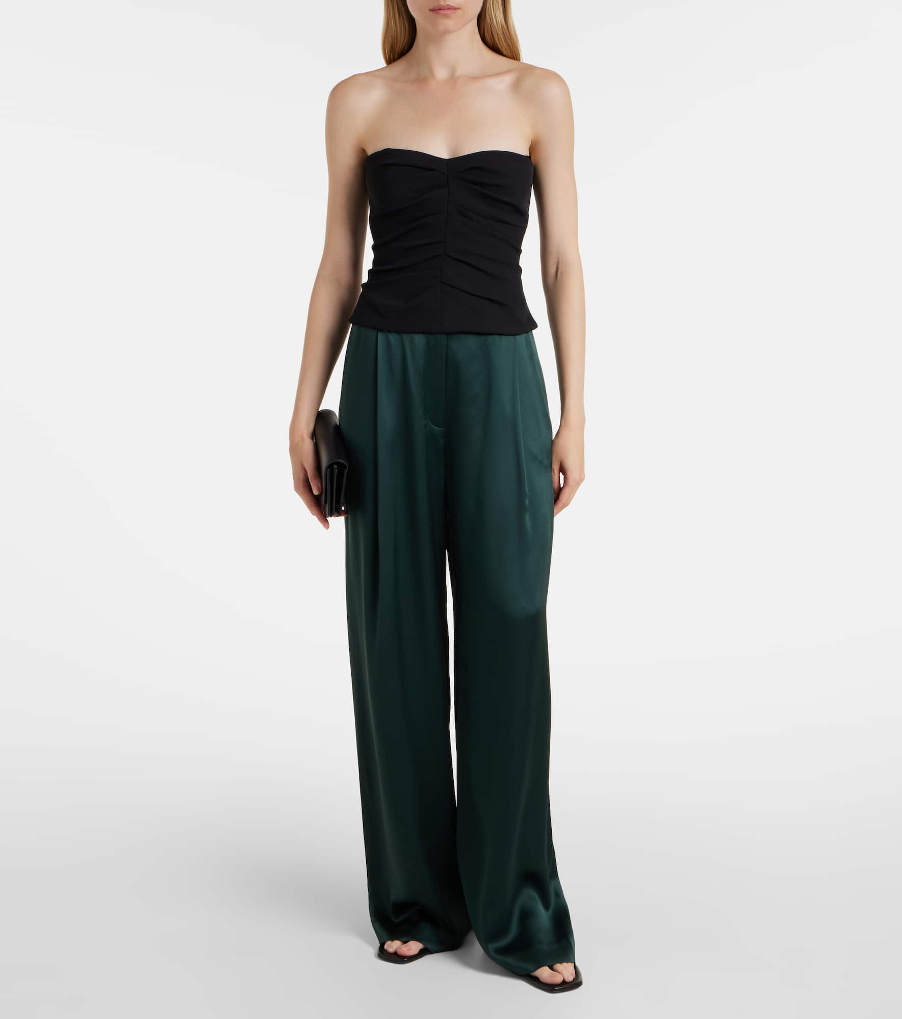Ruched crêpe tube top - 2