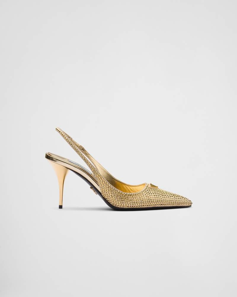 Satin slingbacks with crystals 1