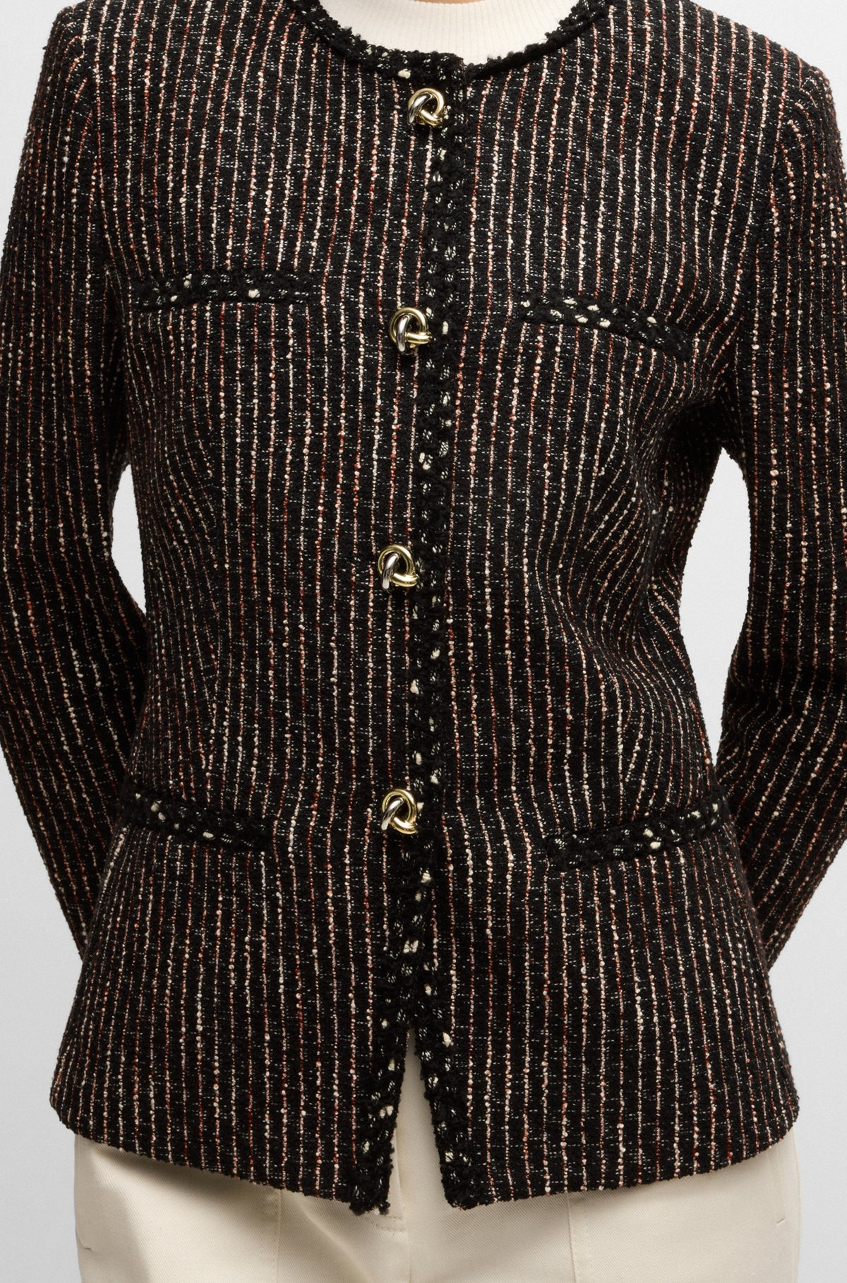 SLIM-FIT BLAZER IN MULTICOLORED BOUCLÉ - 6