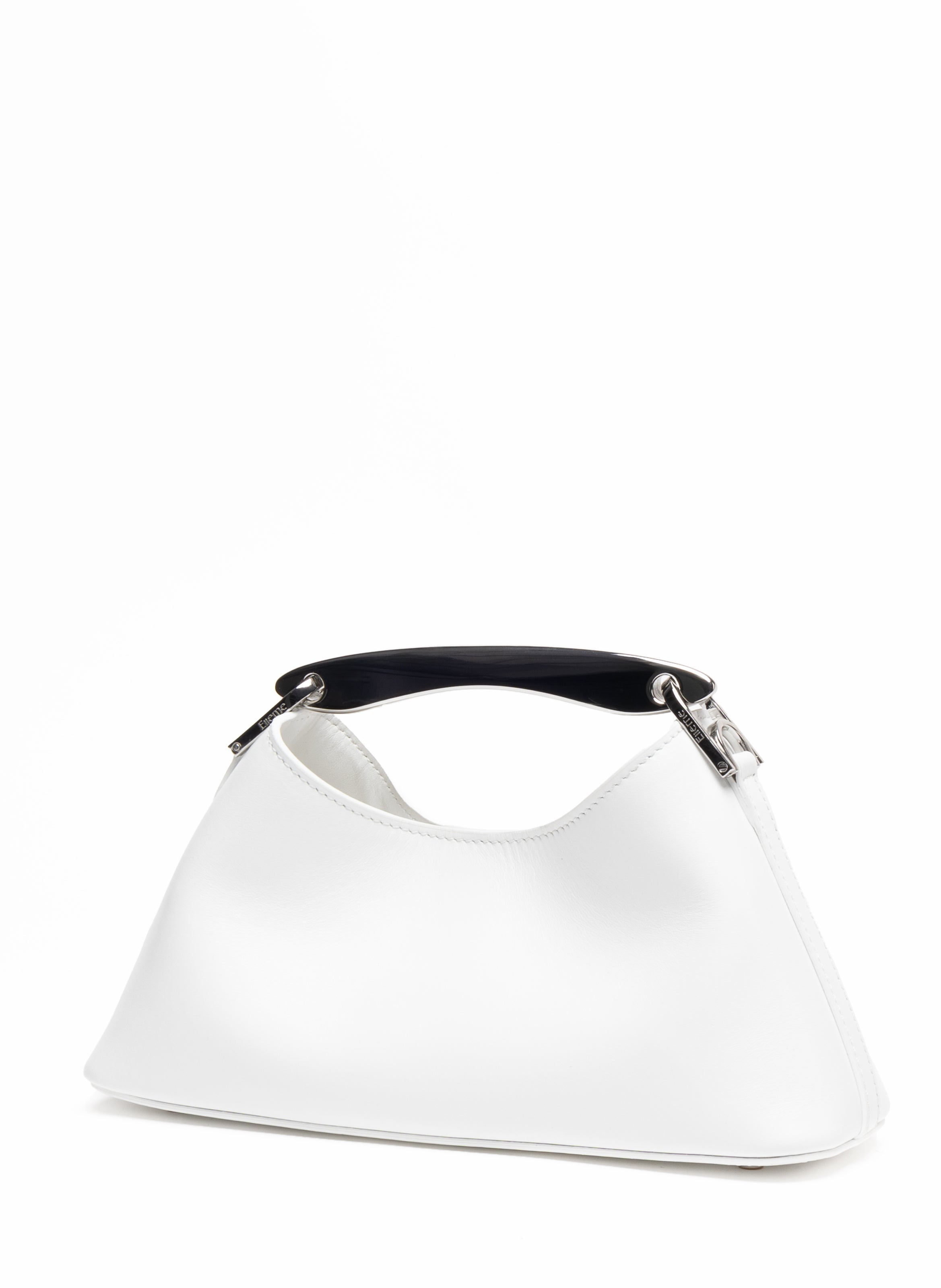 Mini Boomerang Leather White - Silver - 3