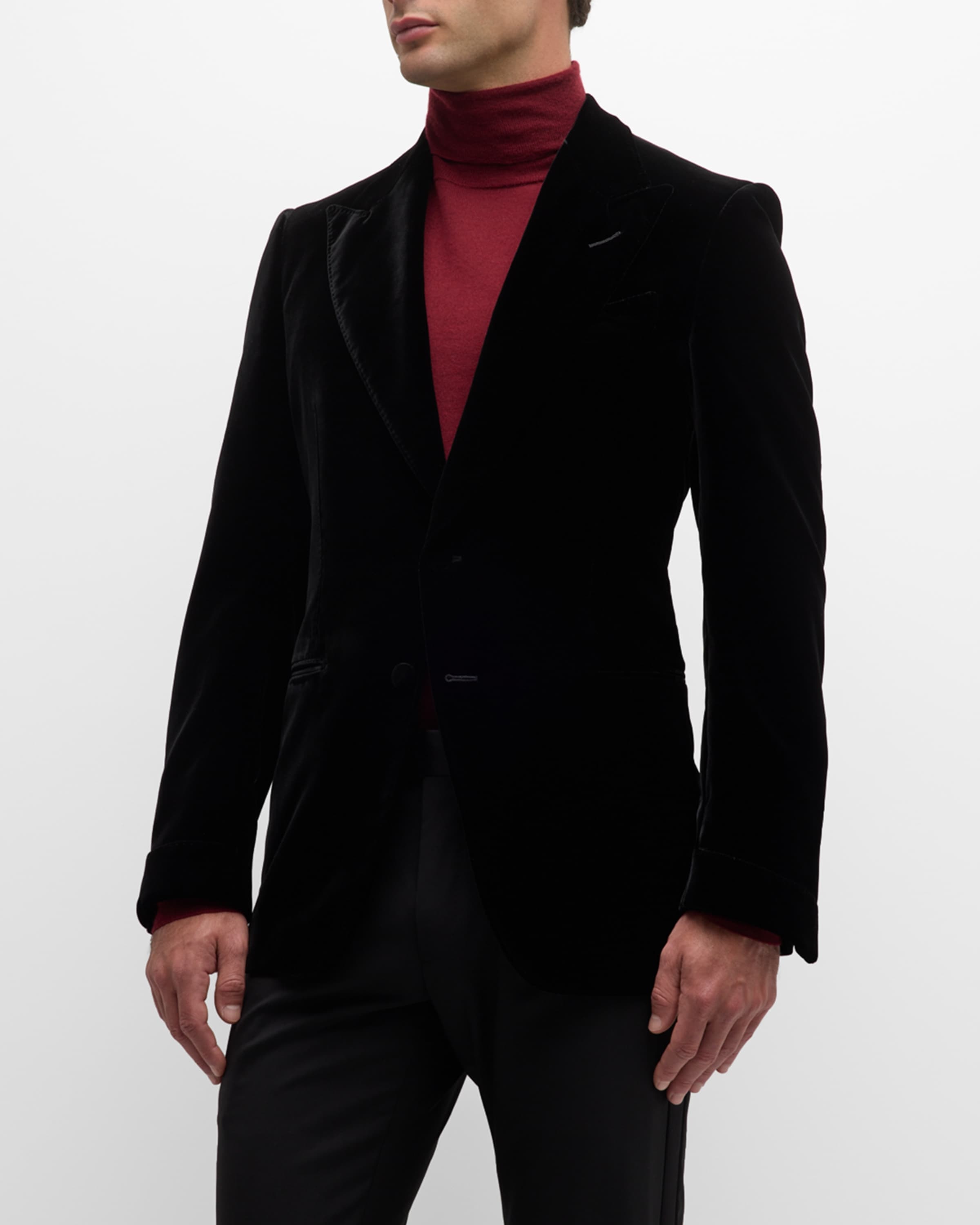 Men's Wool-Silk Velvet Cocktail Jacket - 1