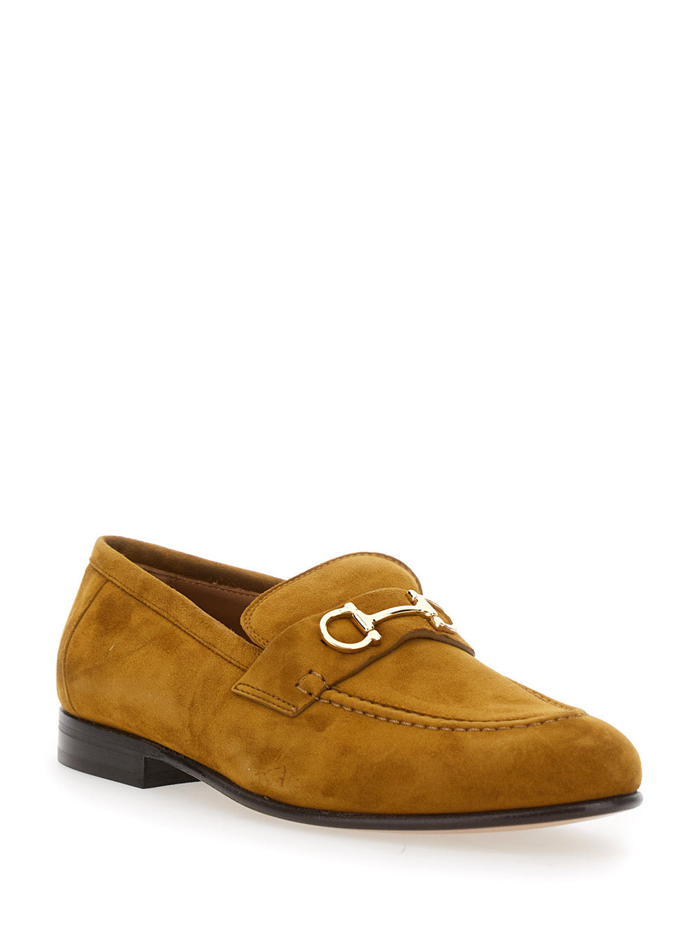 Ferragamo Women Brown Loafers With Almond Toe And Gancini Detail On The Front In Suede Woman - 2