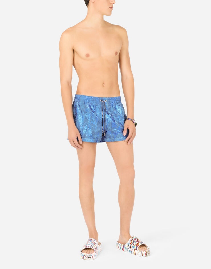 Short garment-dyed swim trunks - 3