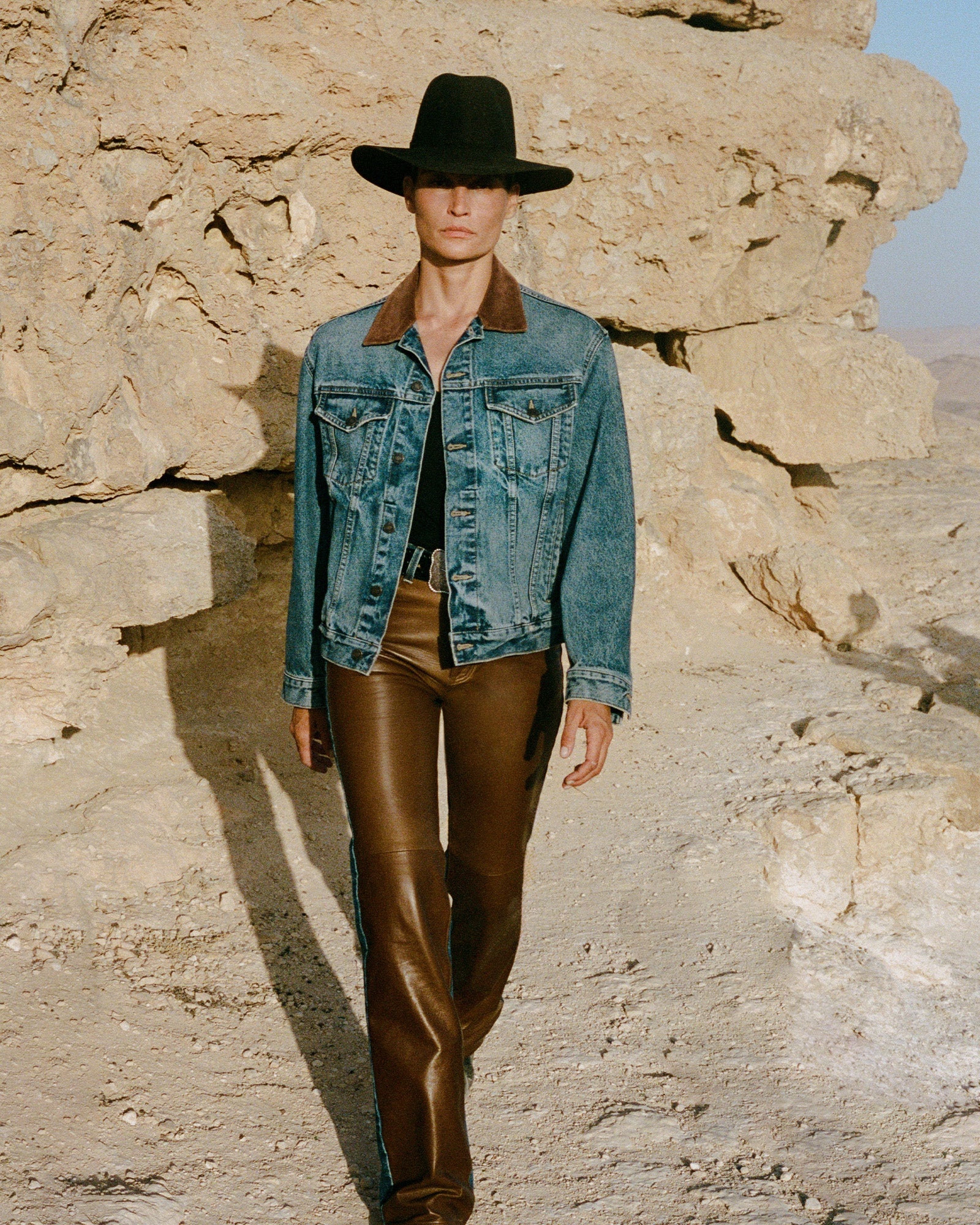 LIMITED EXCLUSIVE | JOAN LEATHER COMBO JEAN - 8