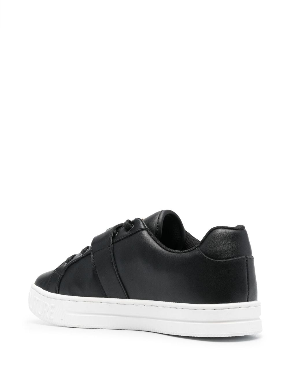 logo-buckle leather sneakers - 3