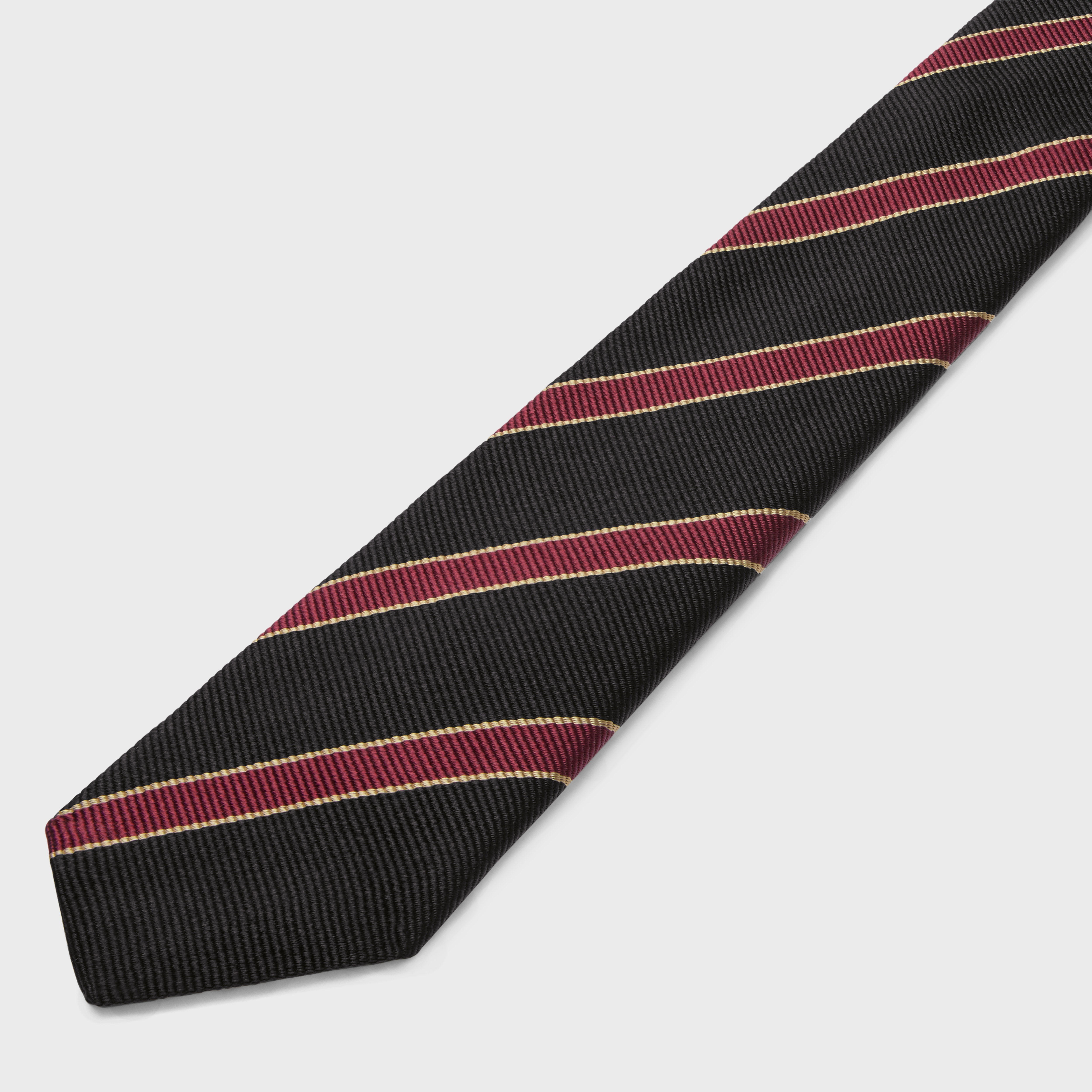 thin tie in striped silk - 3