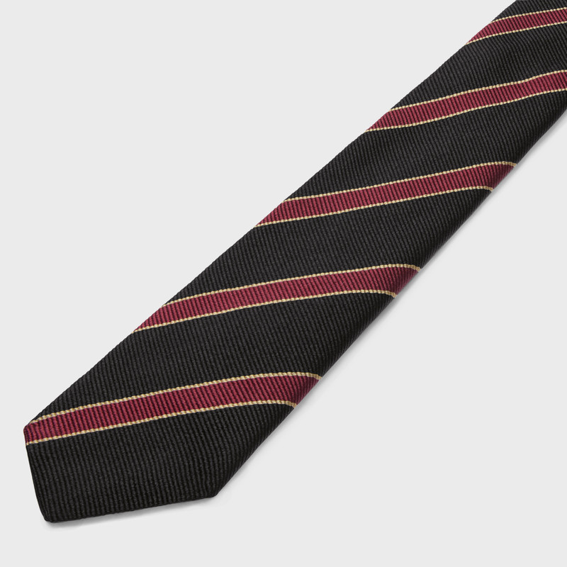 thin tie in striped silk 3