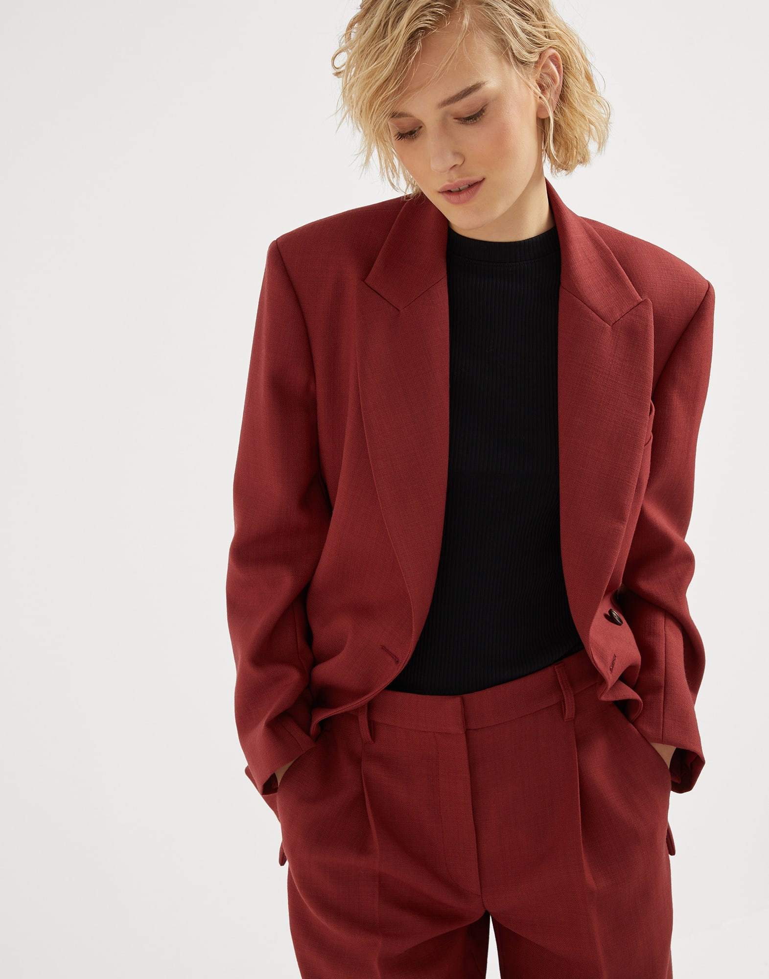 Malfilé virgin wool twill blazer with monili - 4