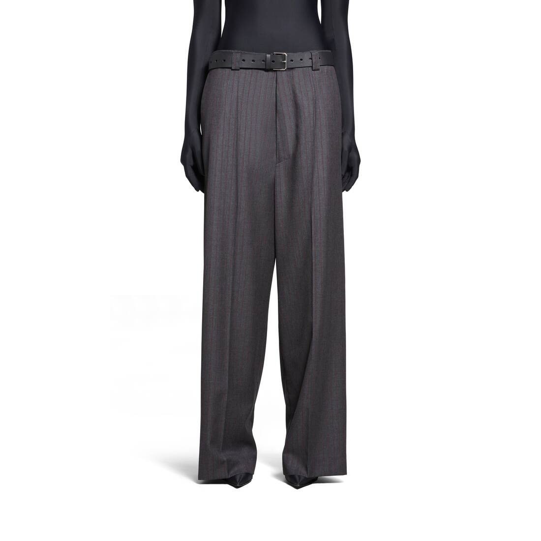 Loose Tailored Pants in Grey/red - 5