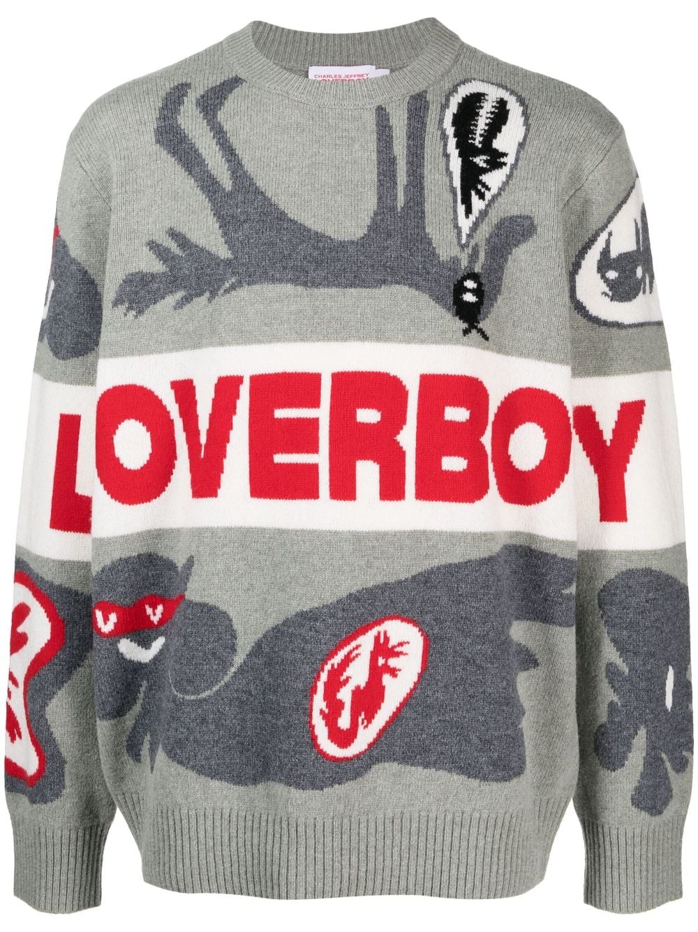 Charles Jeffrey Loverboy distressed graphic-print cardigan - Black