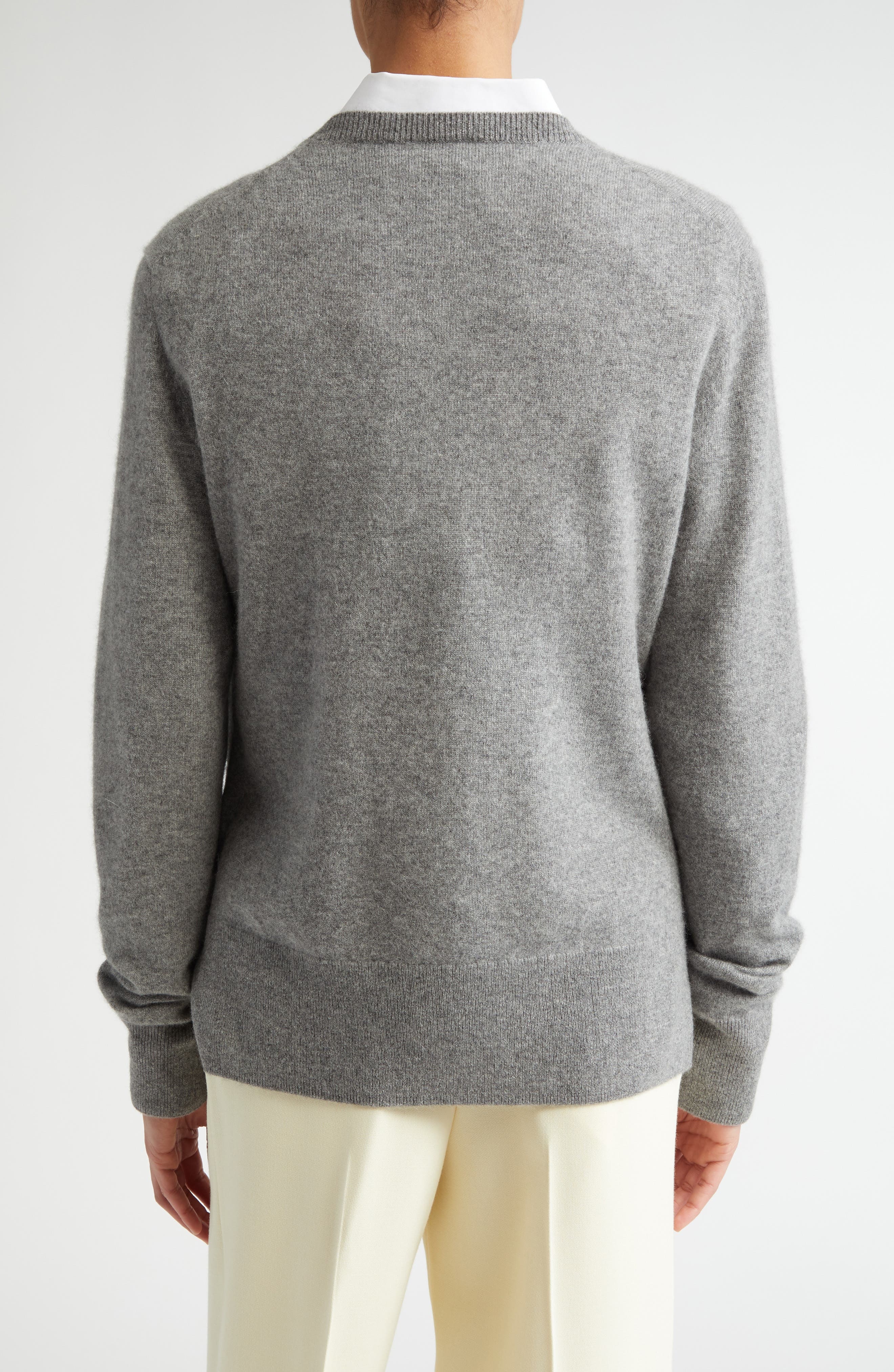 TOTEME Cashmere Crewneck Sweater in Grey Melange at Nordstrom - 2