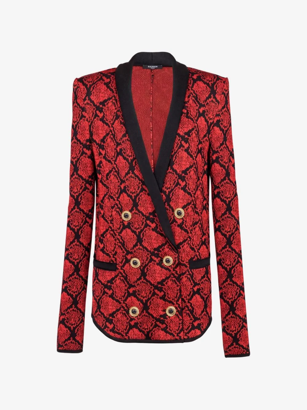 snake-effect double-breasted blazer - 1