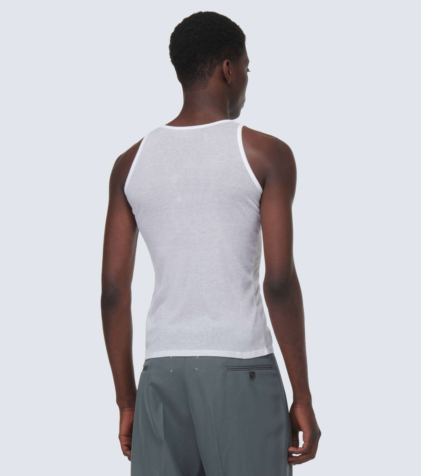 Ribbed-knit cotton and silk tank top - 4