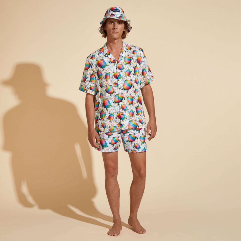 Men Linen Bowling Shirt Tortugas - Vilebrequin x Okuda San Miguel 5