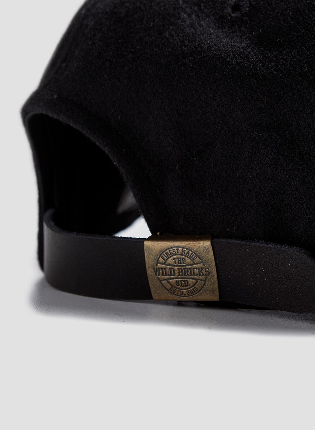 Wild Bricks Wool Baseball Cap in Black - 4