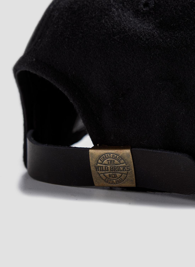 Wild Bricks Wool Baseball Cap in Black 4