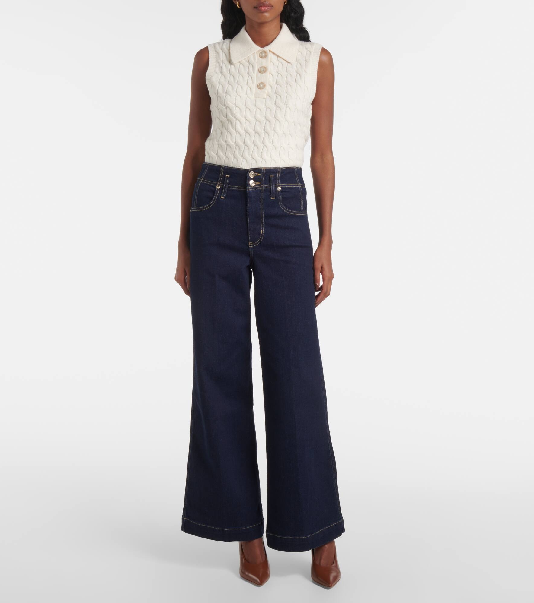 The Seamed Wide high-rise jeans - 7