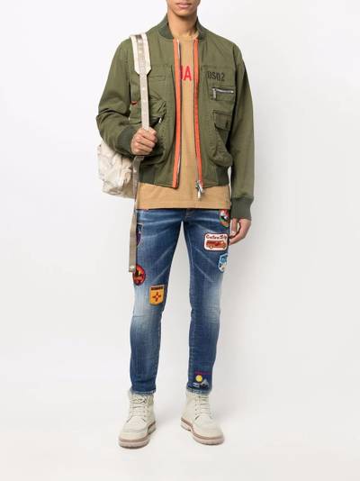 DSQUARED2 logo-print cargo bomber jacket outlook