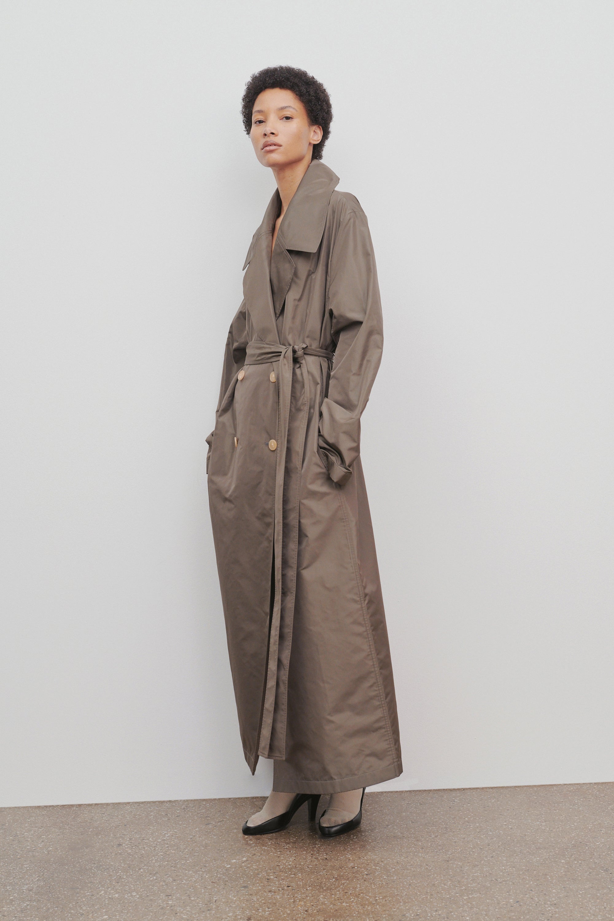 Cadel Coat in Polyester and Silk - 7