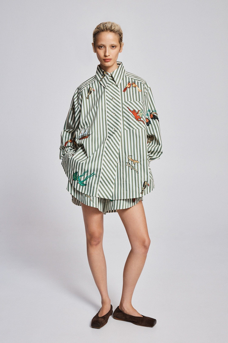 ALÉMAIS Bisou Embroidered Long Sleeve Shirt outlook