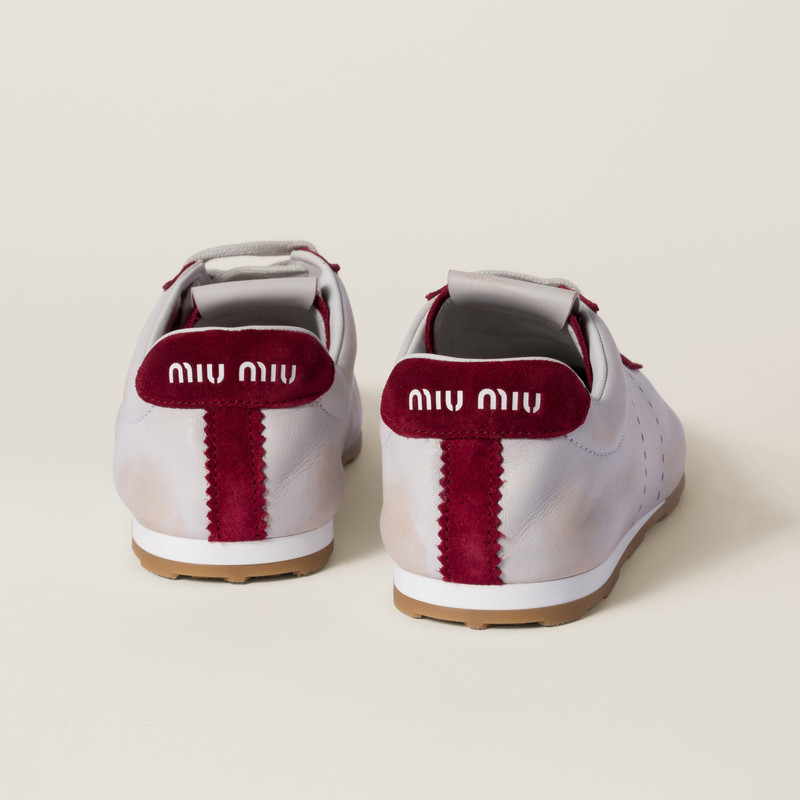 Miu Miu Plume nappa leather and suede sneakers outlook