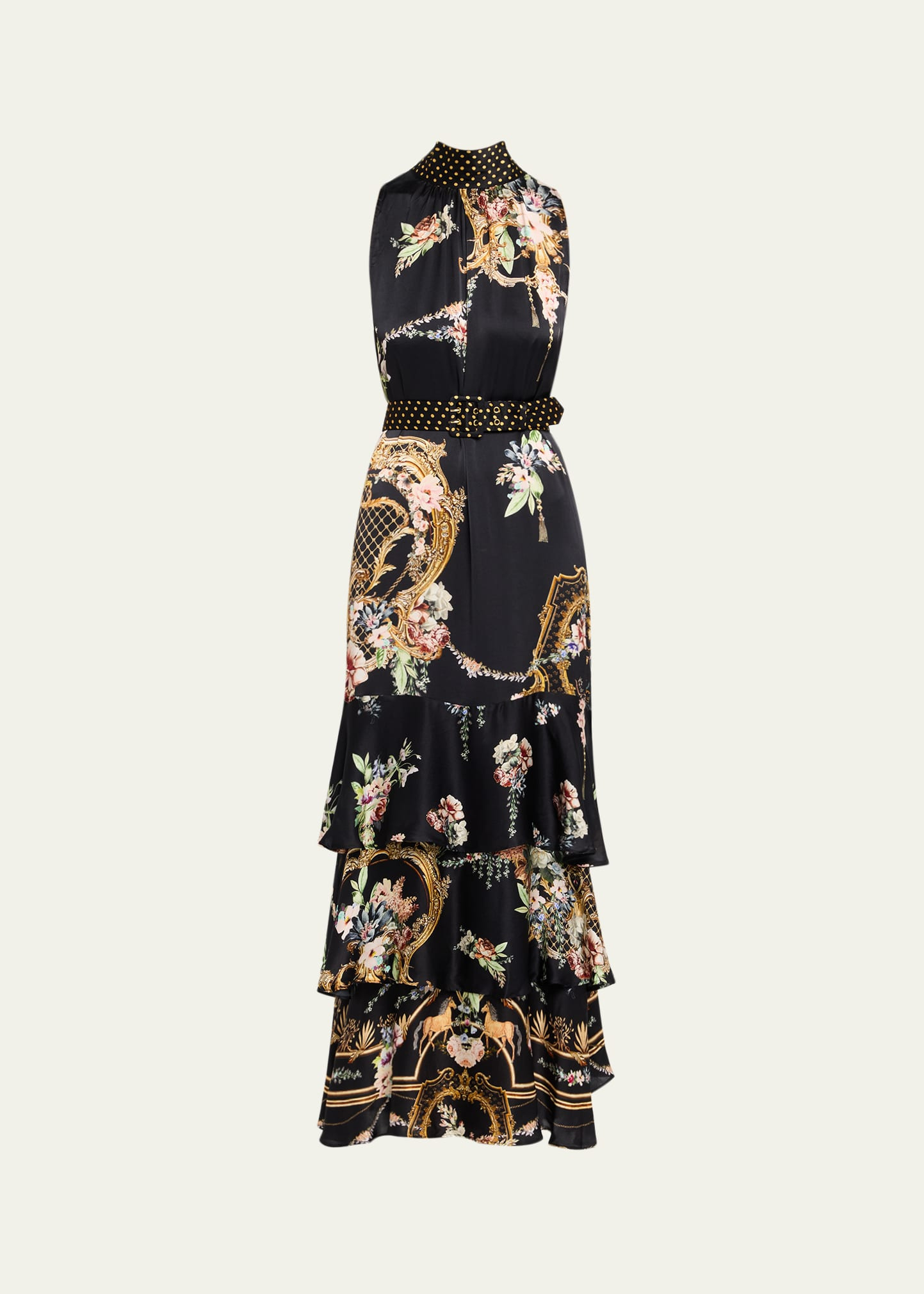 Noble Endeavours High-Neck Tiered Ruffle Dress - 1