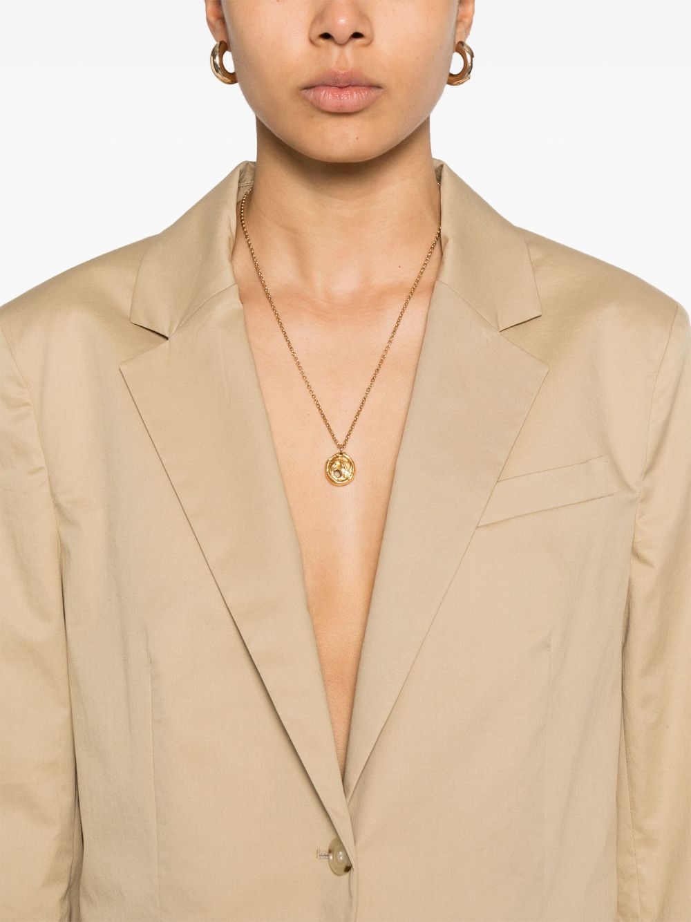 cotton single-breasted blazer - 5