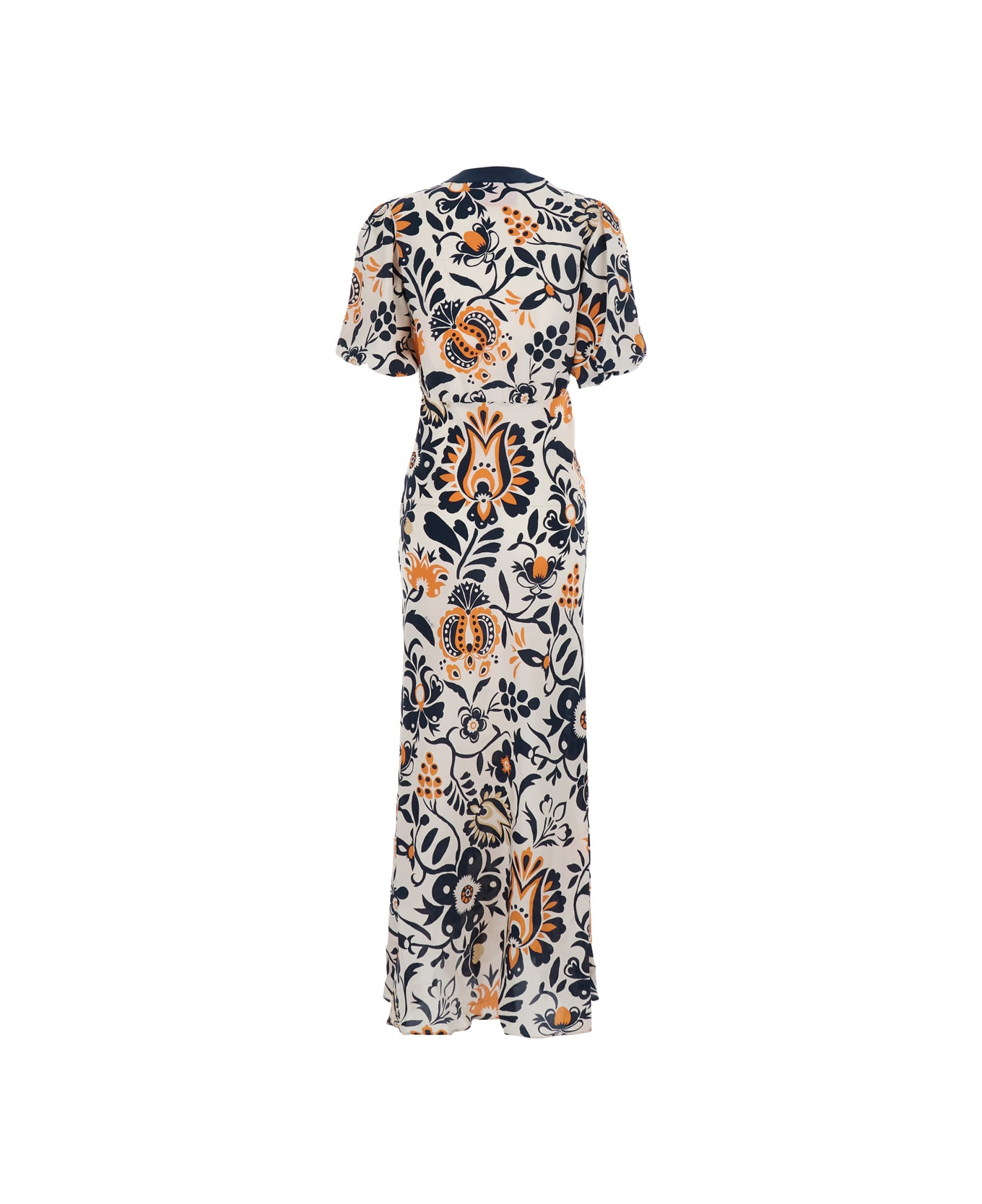'marlene' Multicolor Long Dress With V-neck And All-over Floral Print In Fabric Woman - 2