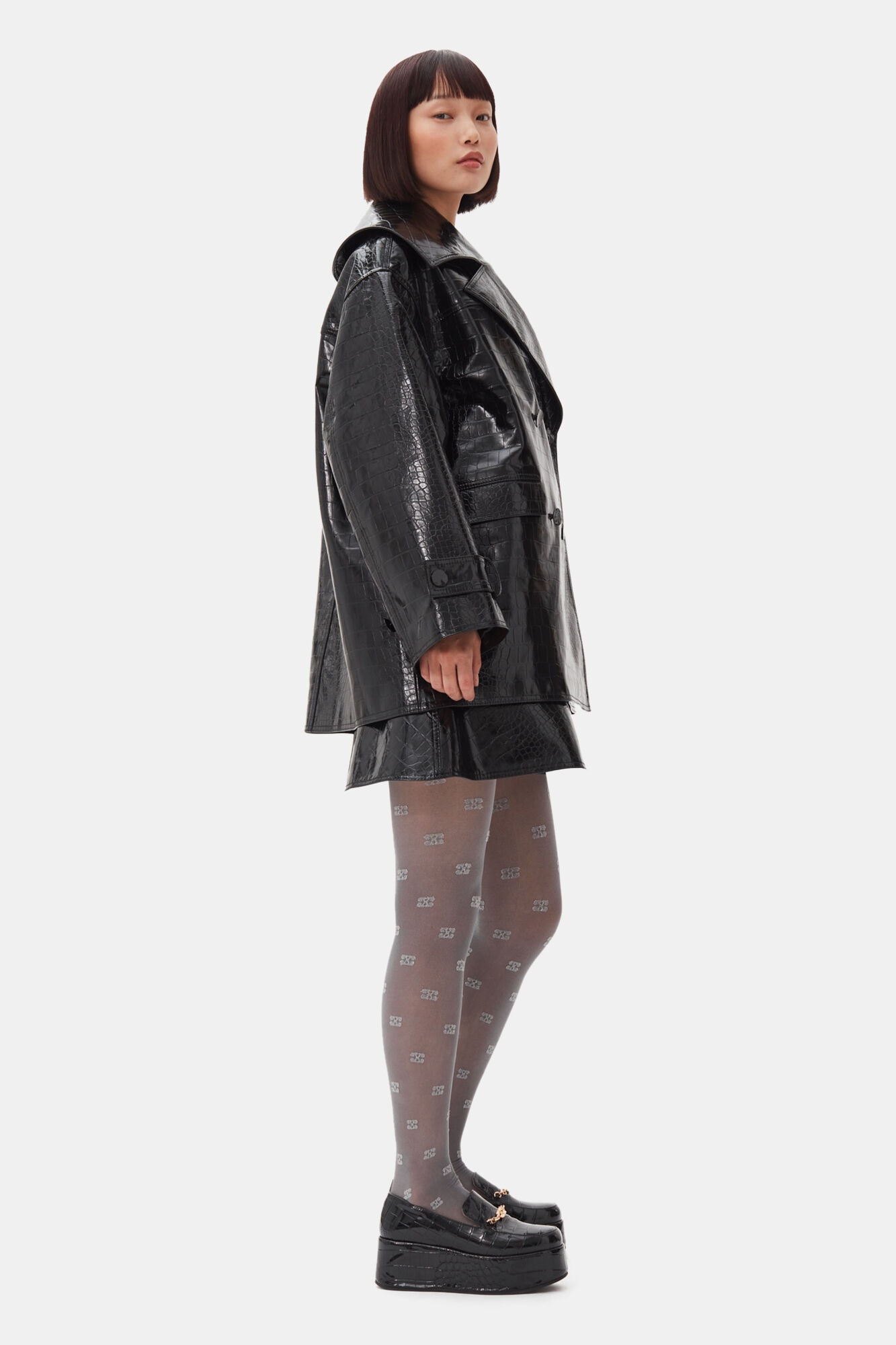 BLACK FUTURE COATED MIDI JACKET - 4