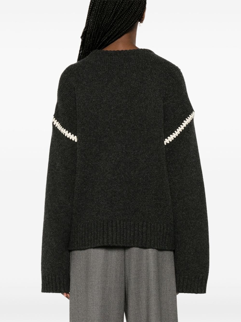 embroidered wool jumper - 4