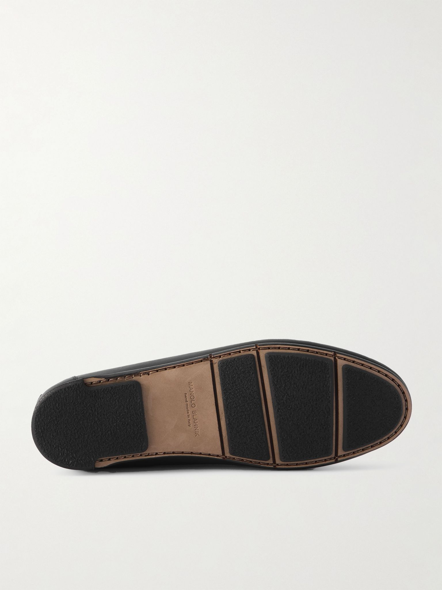 Apollonio Embellished Leather Driving Shoes Black - 3