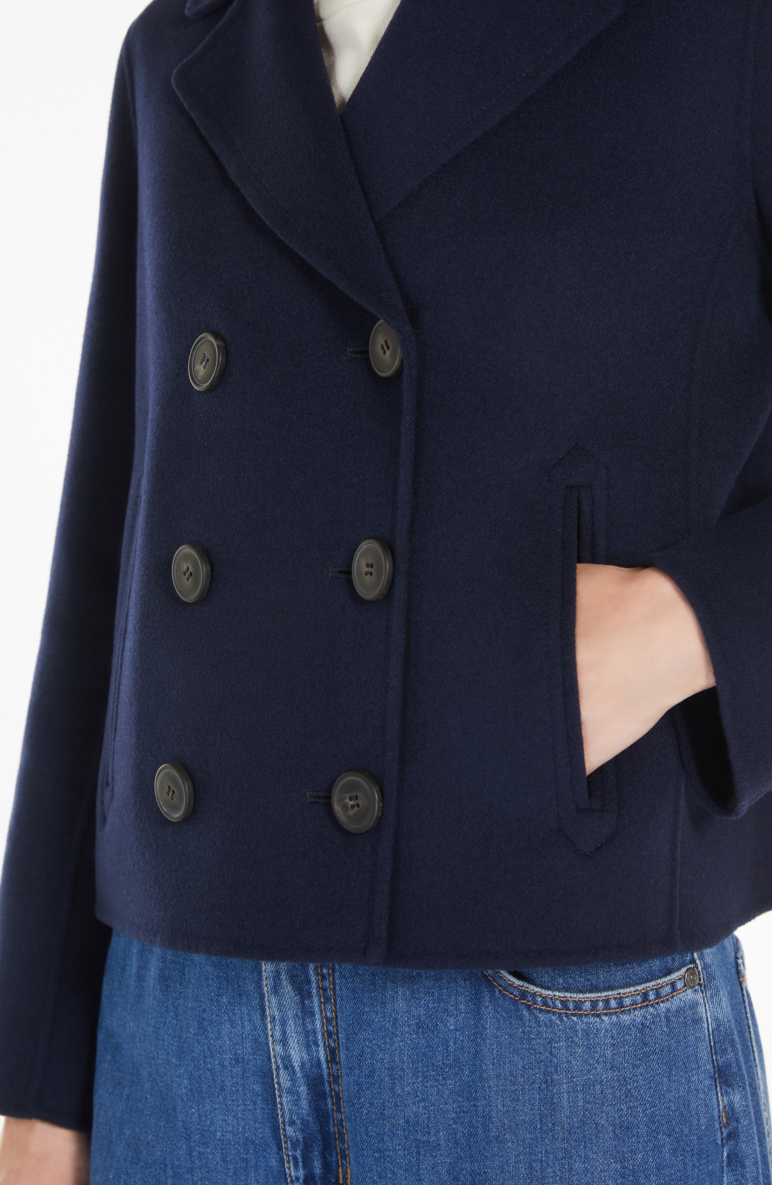 Weekend Max Mara Taglio Double Breasted Wool Blend Blazer in Navy at Nordstrom - 3