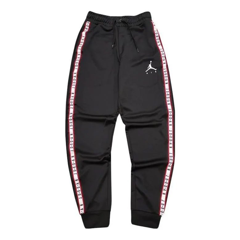 Men's Air Jordan Solid Color Logo Printing Drawstring Casual Joggers/Pants/Trousers Black CJ9474-010 - 1