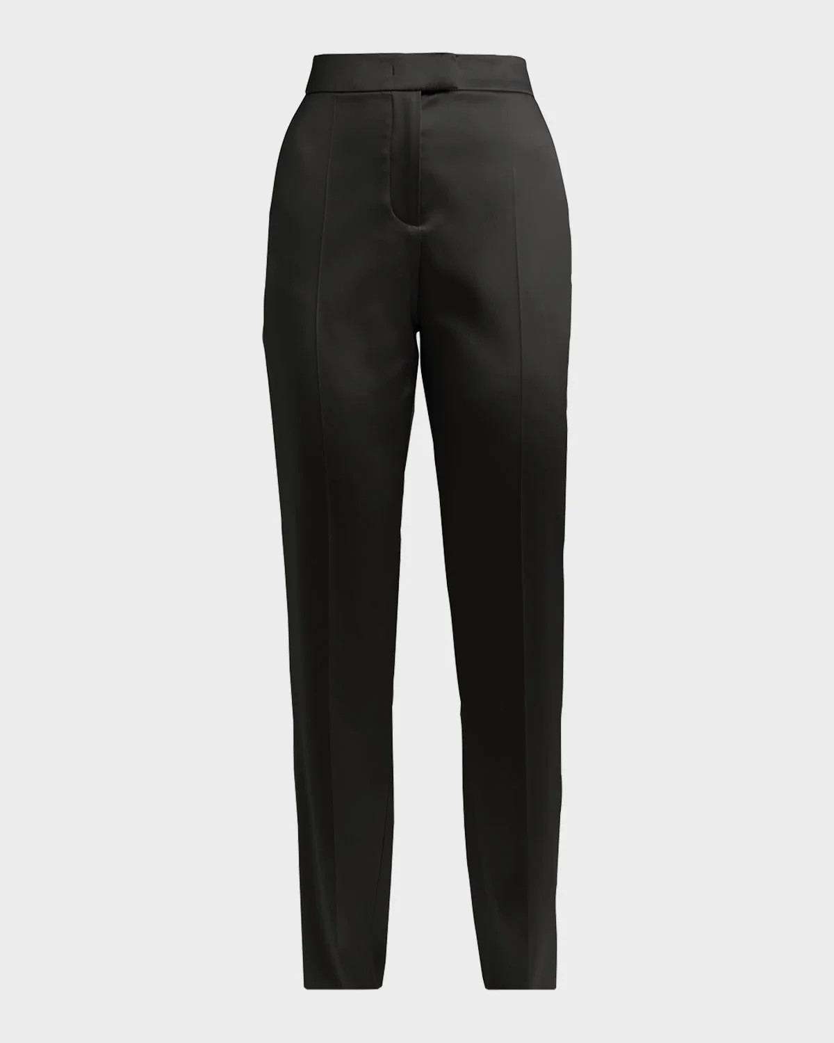 High-Rise Satin Straight-Leg Trousers - 1