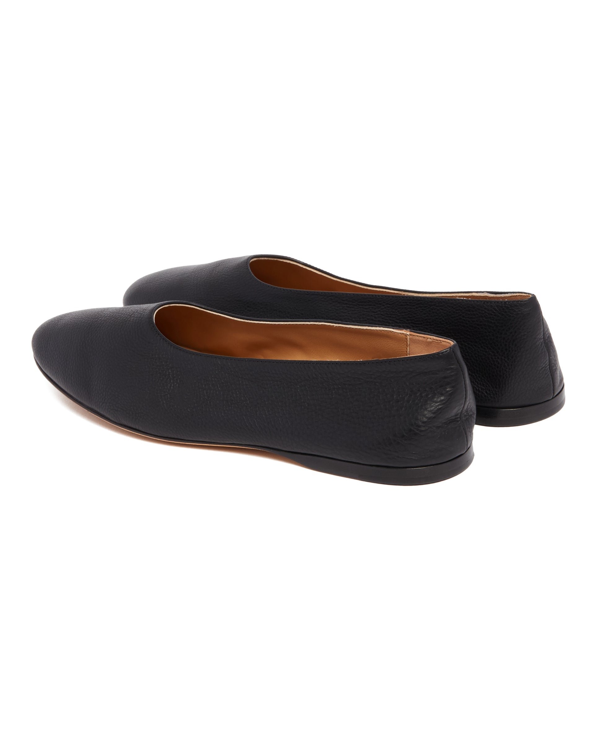 Black Awar Leather Flats - 5