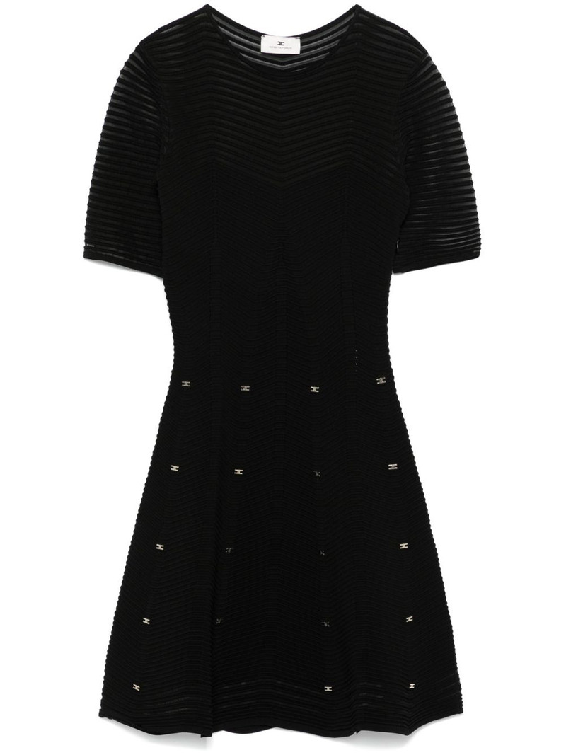 herringbone-pattern mini dress 1
