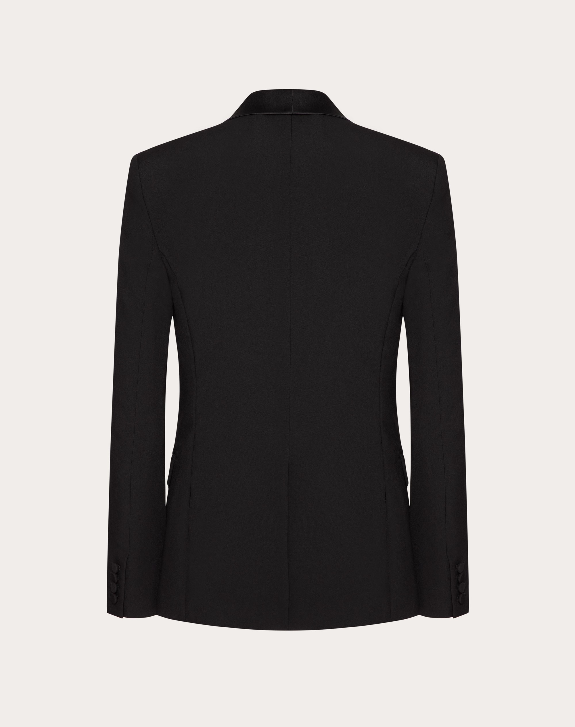 SINGLE-BREASTED WOOL JACKET WITH SCARF COLLAR - 2