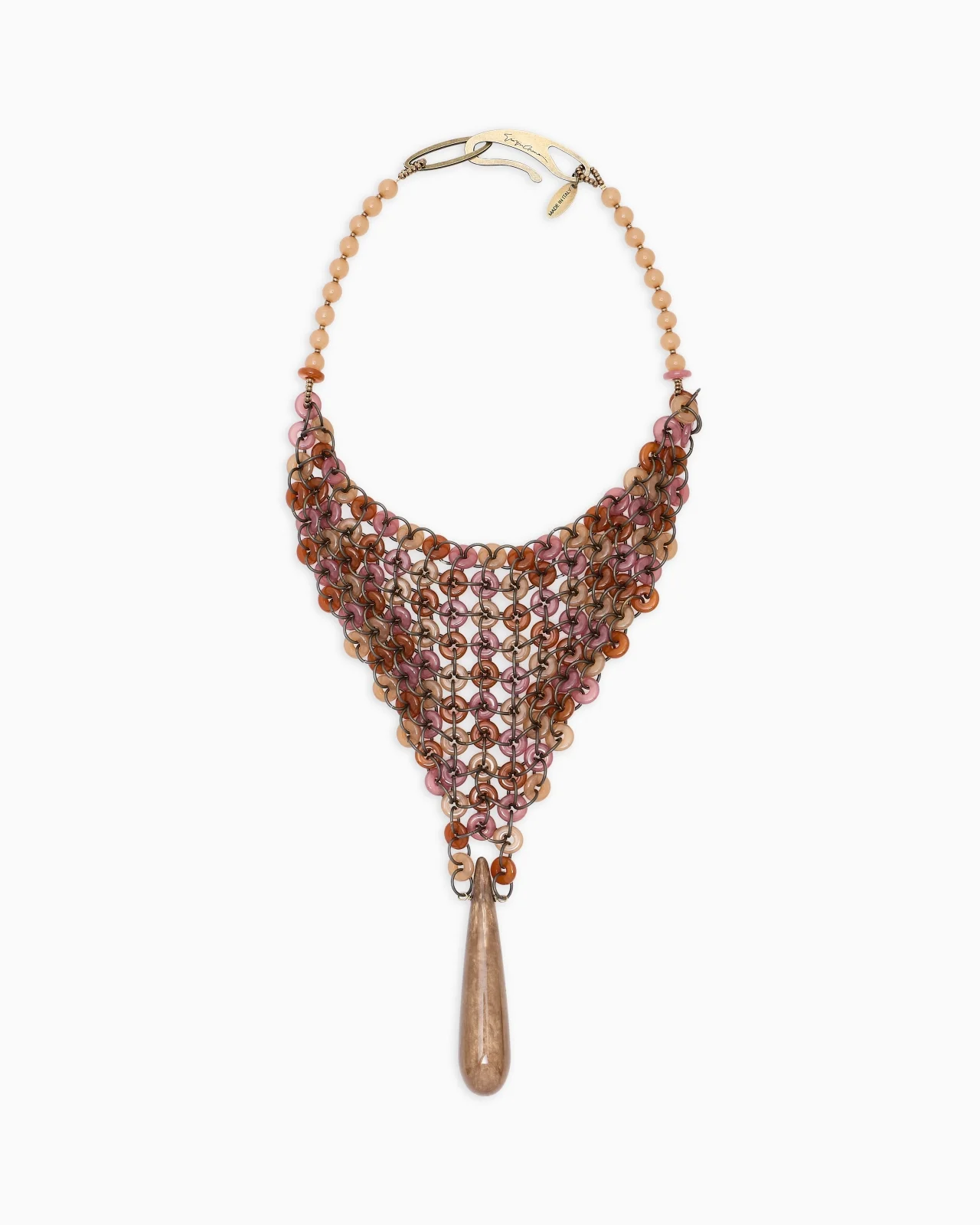 CHOKER NECKLACE WITH BRAIDING AND PENDANT - 1
