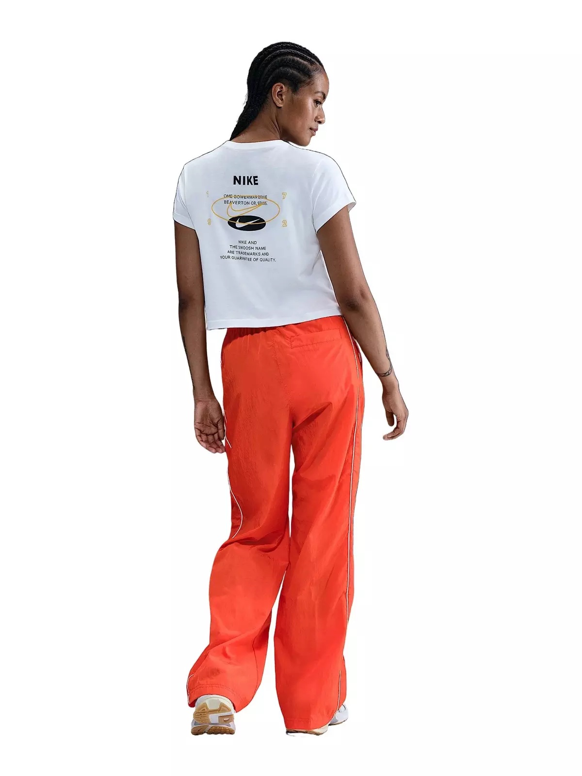 Women's Windrunner High-Waisted Woven Open-Hem Pants -Red - 5
