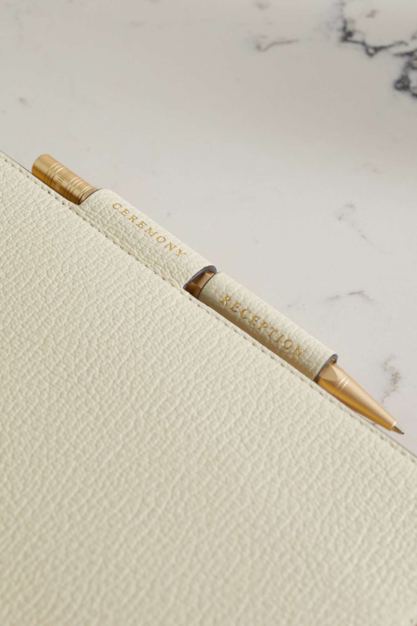 Wedding embossed textured-leather journal - 3