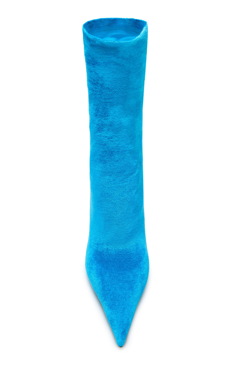 BALENCIAGA Knife Velvet Jersey Ankle Boots blue outlook