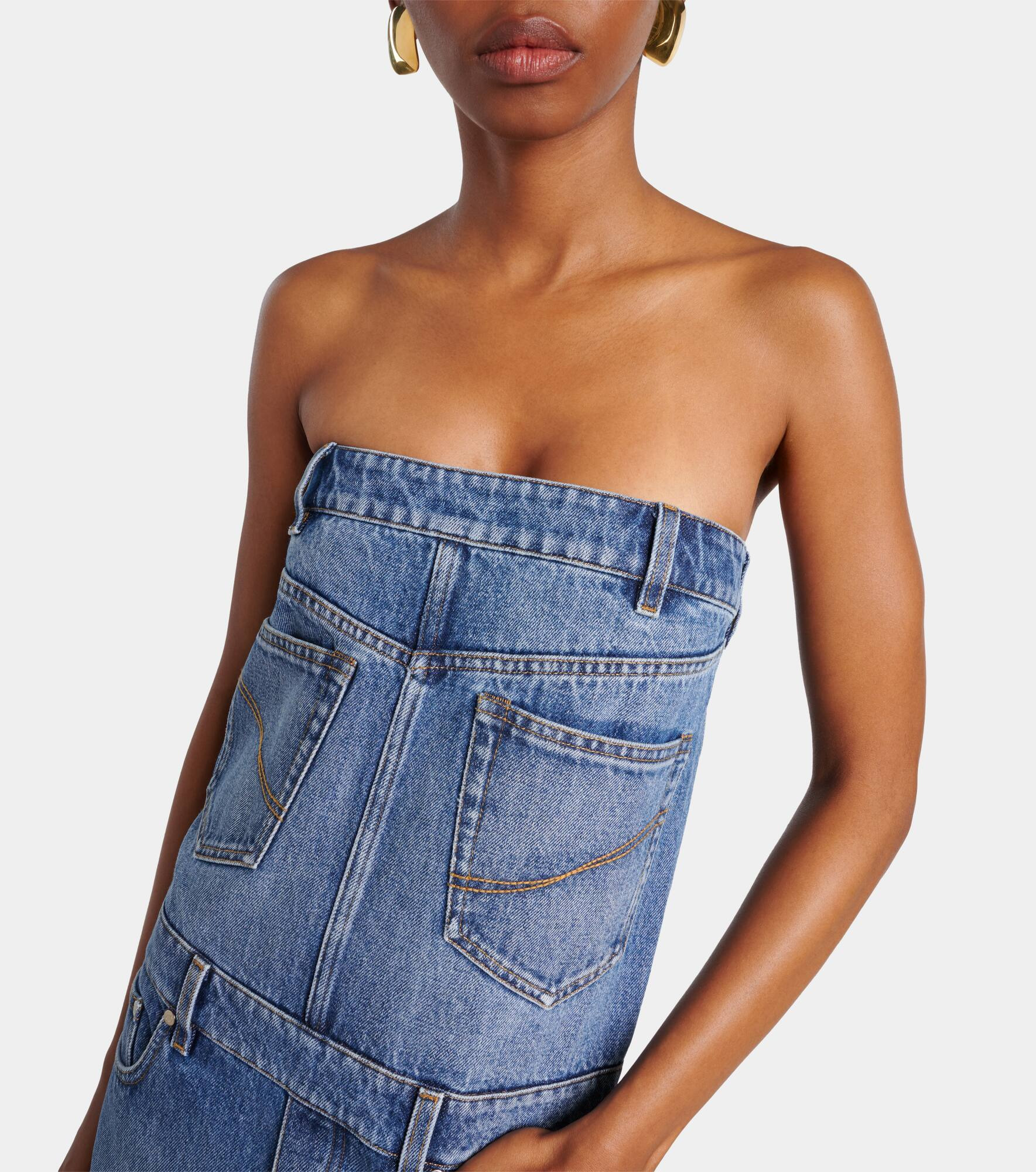 Denim maxi dress - 4