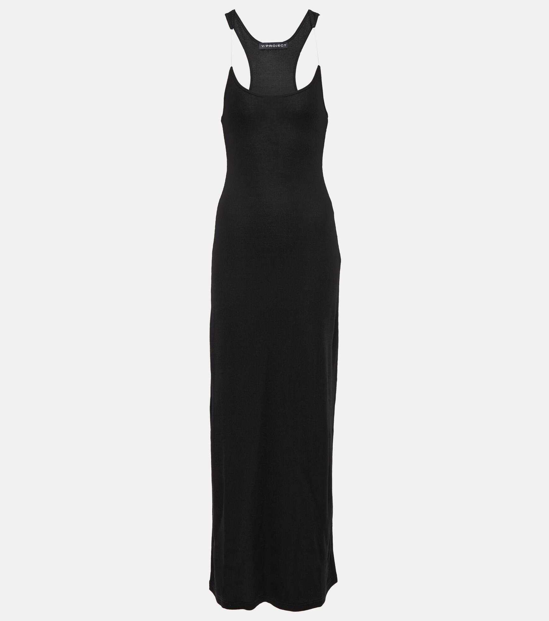 Y. Project Ribbed-Knit Cotton Maxi Dress in Purple | Lyst