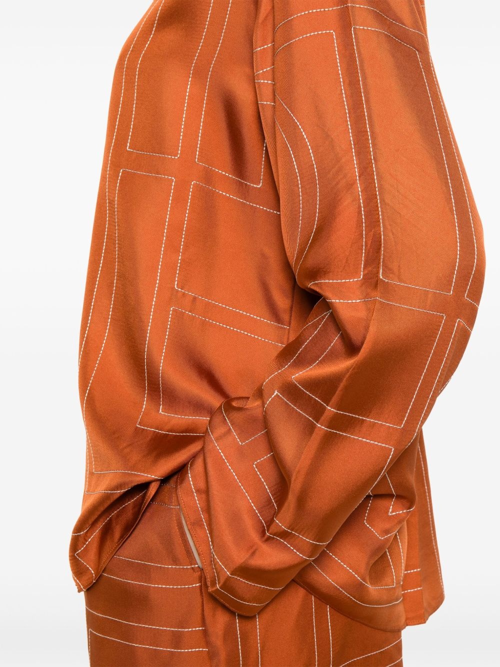 monogram-pattern silk shirt - 5